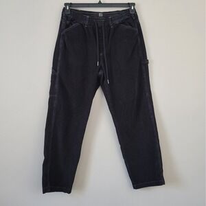 BDG Urban Outfitters Men's Large Elastic Waist Black Corduroy Carpenter Pants